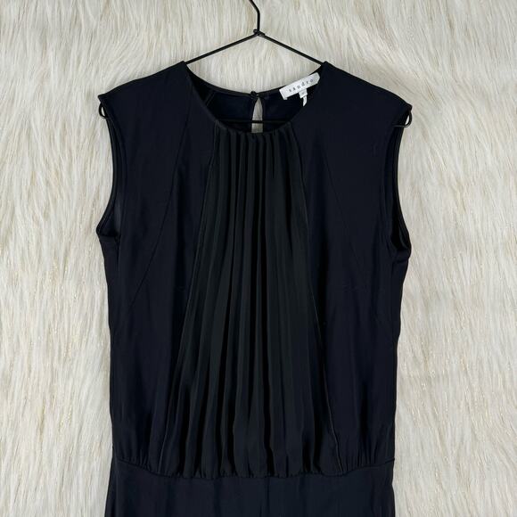 Sandro Womens Black Sleeveless Dress Open Keyhole Back (full) Crew Neck 2 / Med - Picture 3 of 13